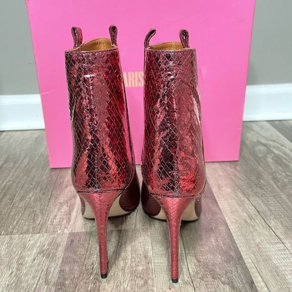 Paris Texas Metallic Snakeskin-Embossed Booties - Picture 11 of 15